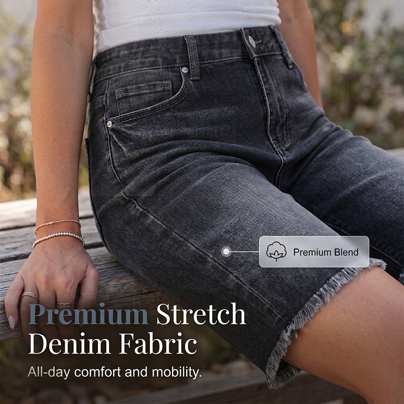 🎸 Dam casual fransade denimshorts – hög midja, slitna detaljer & perfekta för en bohemisk sommarstil, enkla att matcha 🌸