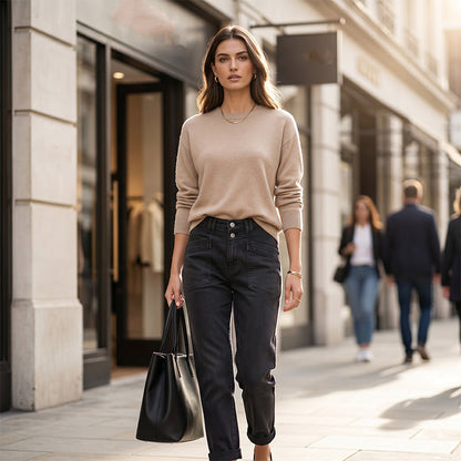 📢📢40 % RABATT !! ⏰Stretchjeans med hög midja och raka ben för damer