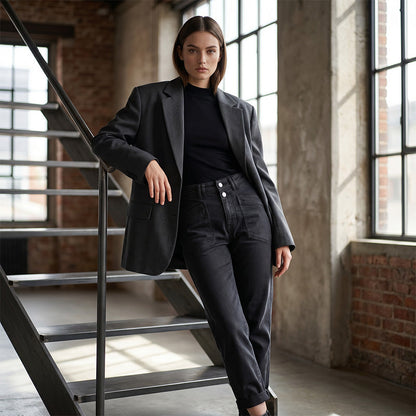 📢📢40 % RABATT !! ⏰Stretchjeans med hög midja och raka ben för damer