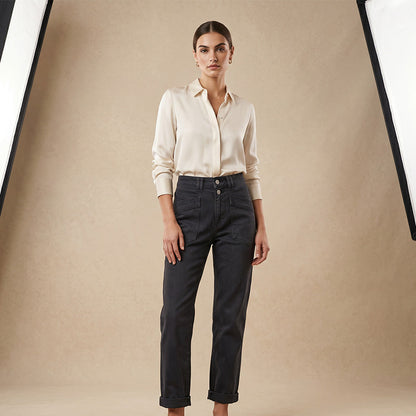 📢📢40 % RABATT !! ⏰Stretchjeans med hög midja och raka ben för damer