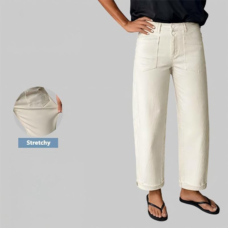 📢📢40 % RABATT !! ⏰Stretchjeans med hög midja och raka ben för damer