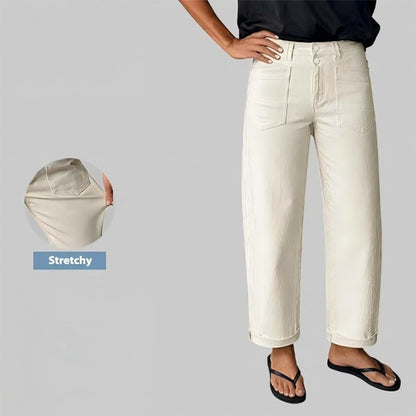 📢📢40 % RABATT !! ⏰Stretchjeans med hög midja och raka ben för damer