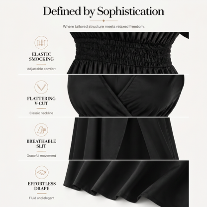 👗🌸 Elegant maxiklänning med V-hals och slits i sidan