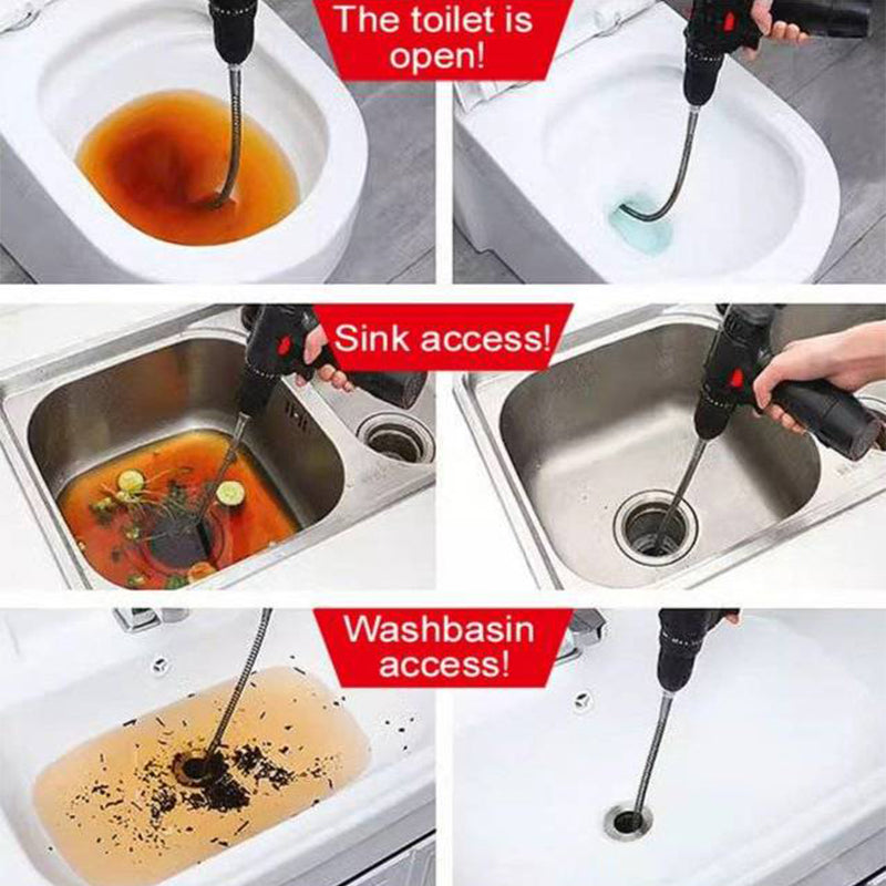 🔧🌀 Flexibel avloppsfjäder – rensar enkelt bort stopp i handfat, badkar och duschar!