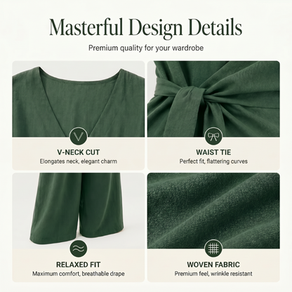 👖 Elegant set med knytbälte och flödande vida ben