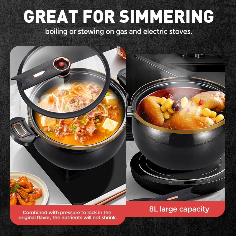 🍲 50% RABATT NU! 🍲 Mikrotryck Emaljerad Gryta med Stor Kapacitet  🥘✨