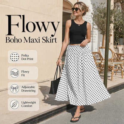 ⏳50 % rabatt under en begränsad tid⏰Midi-kjol med prickmönster för damer🌟👗
