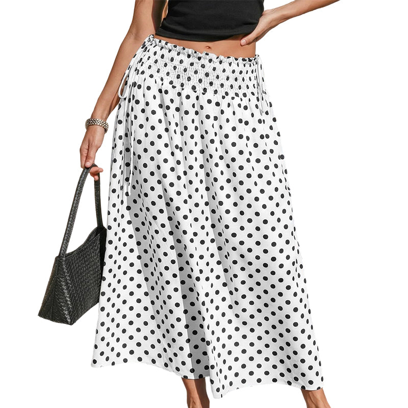 ⏳50 % rabatt under en begränsad tid⏰Midi-kjol med prickmönster för damer🌟👗