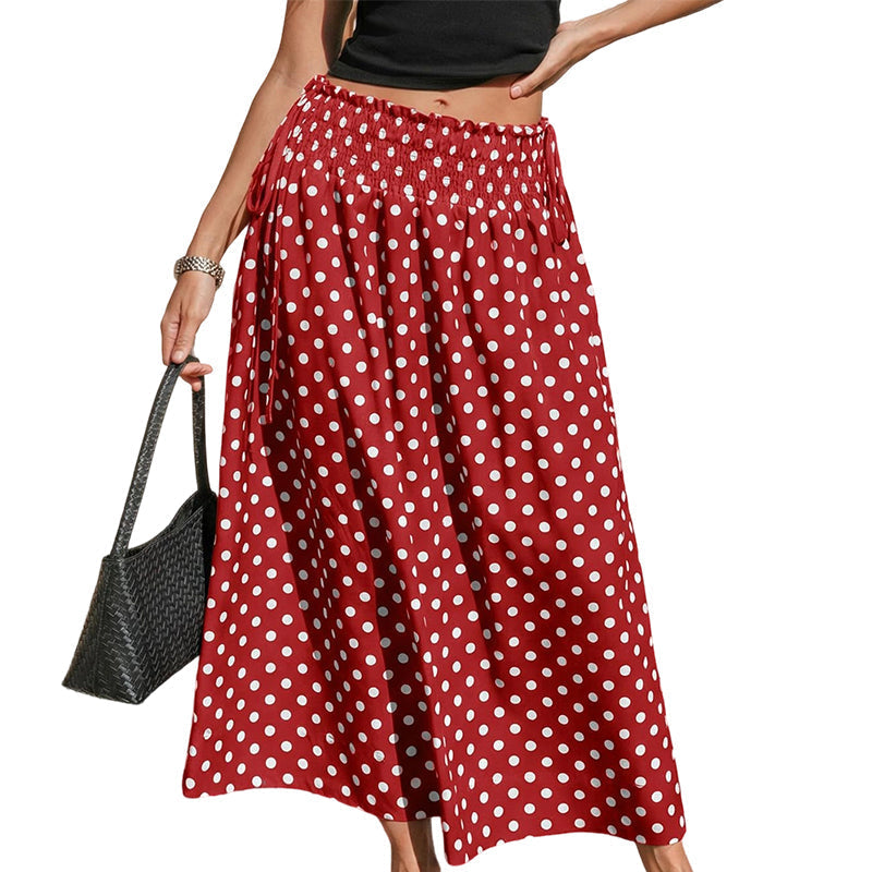 ⏳50 % rabatt under en begränsad tid⏰Midi-kjol med prickmönster för damer🌟👗