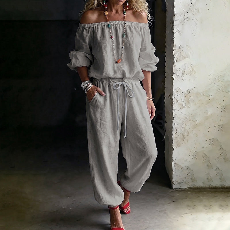Elegant jumpsuit för damer med axelbar design – bekväm, stilfull och lätt att bära