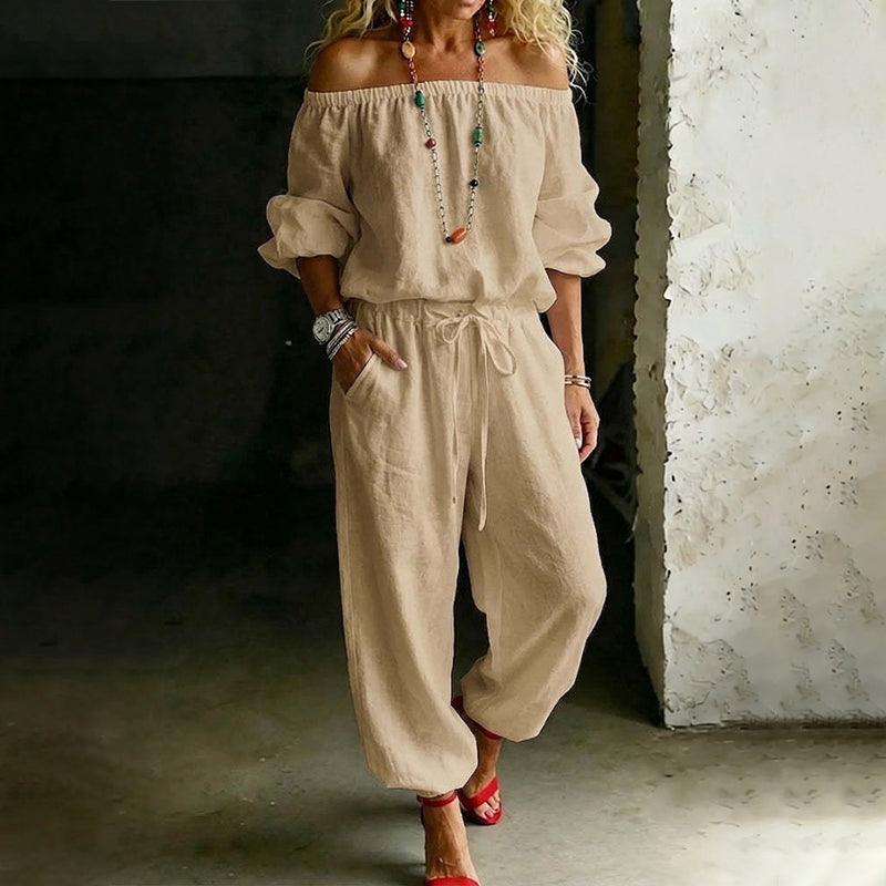 Elegant jumpsuit för damer med axelbar design – bekväm, stilfull och lätt att bära