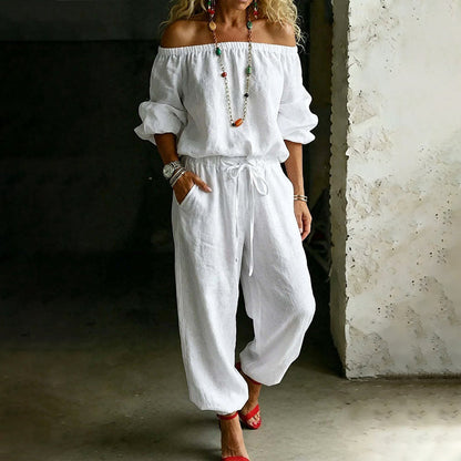 Elegant jumpsuit för damer med axelbar design – bekväm, stilfull och lätt att bära
