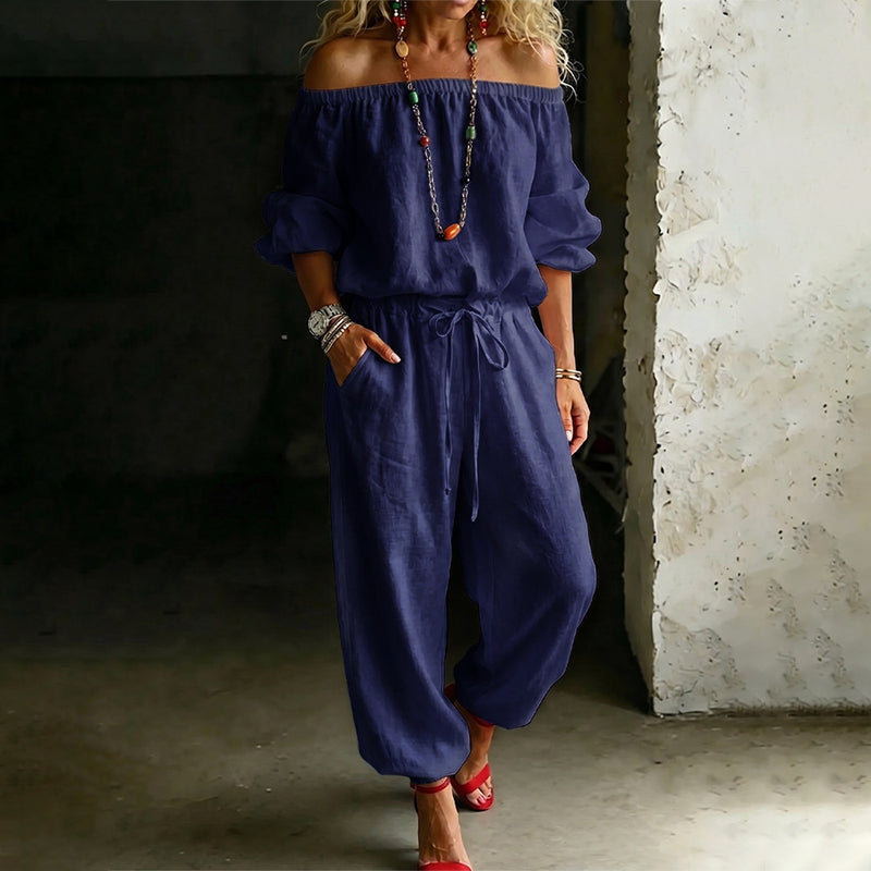 Elegant jumpsuit för damer med axelbar design – bekväm, stilfull och lätt att bära