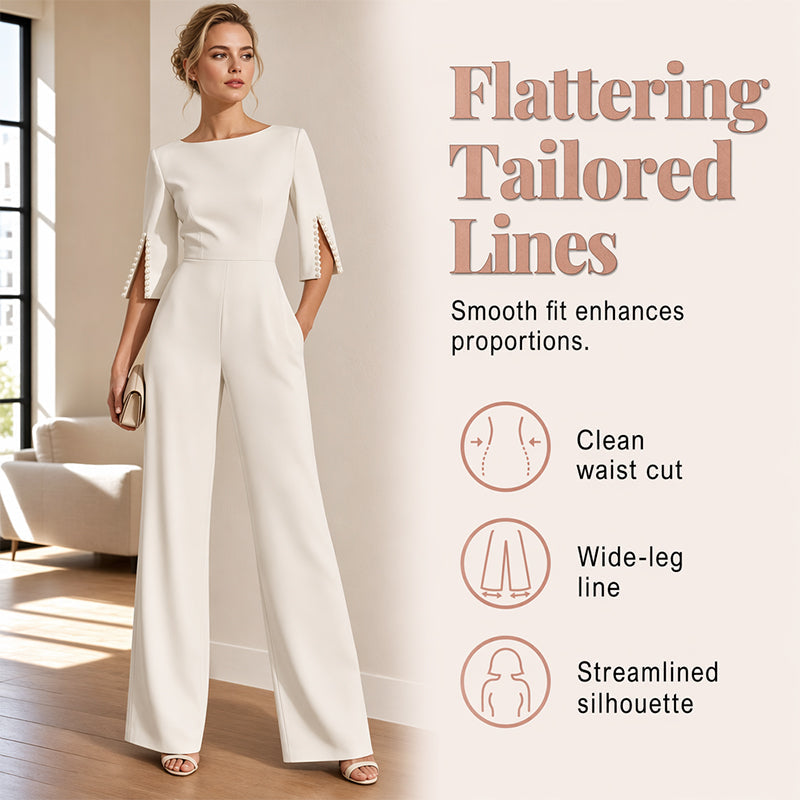 ✨Elegant, smal jumpsuit med pärldekoration