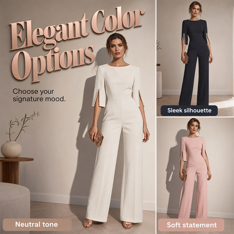 ✨Elegant, smal jumpsuit med pärldekoration