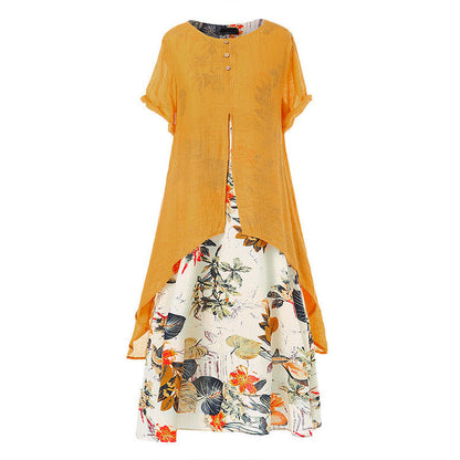 ⏳50 % rabatt under en begränsad tid⏰Casualklänning för damer med blommönster i lager-på-lager-stil💐👗