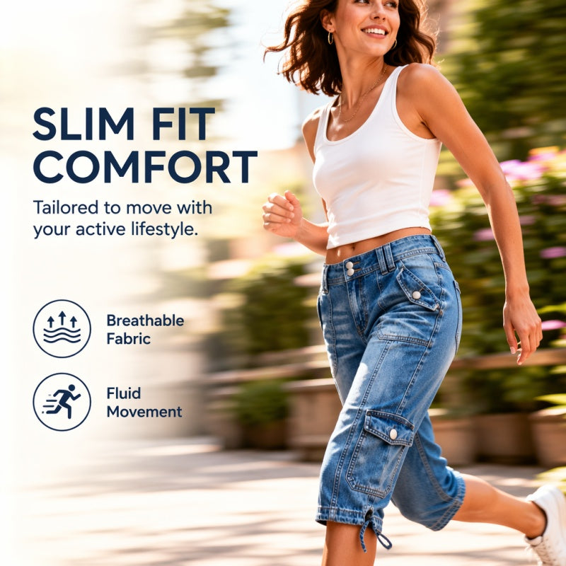 Capri-jeans för damer med raka ben