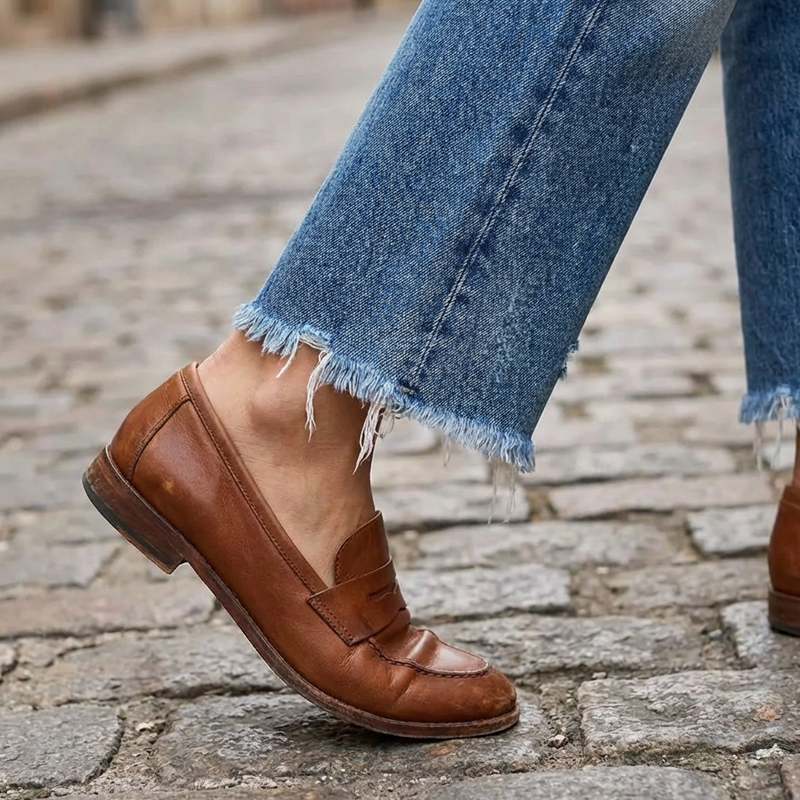 👖 50 % RABATT NU! ✨ Dam retro croppad raka ben jeans – fransad fåll, premiumdenim & tidlös vintagecharm 🦋