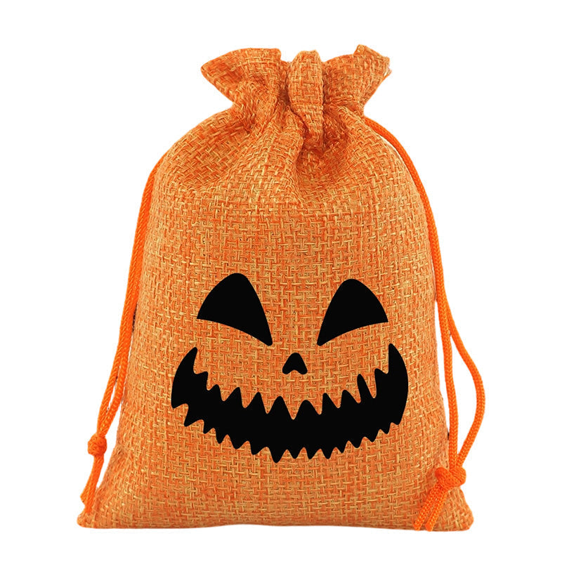 👻Tidsbegränsat erbjudande: Köp 1, få 2 gratis🎃Halloween-påsar i säckväv med dragsko – godispåse med läskigt ansikte