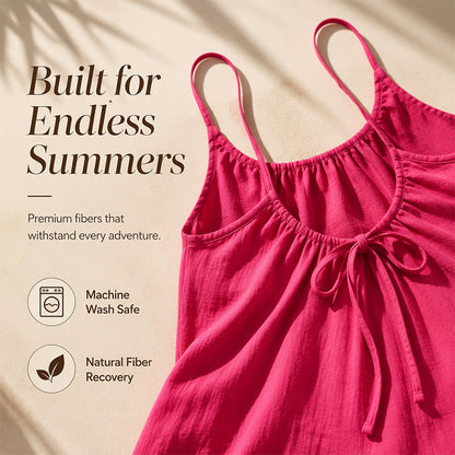 👗☀️ Sommaroverall för damar med bar rygg – lätt tyg, justerbara knytband och avslappnad passform ✨