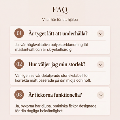 Damens högmidjade vida byxor med kontrastkant