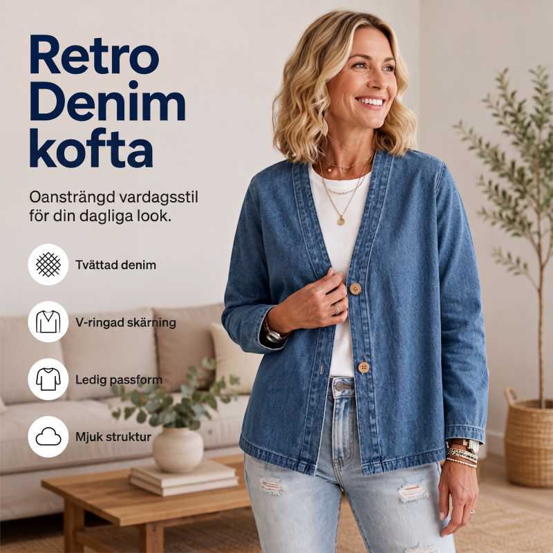 Kvinnors lediga kavajkofta med krage och knappar