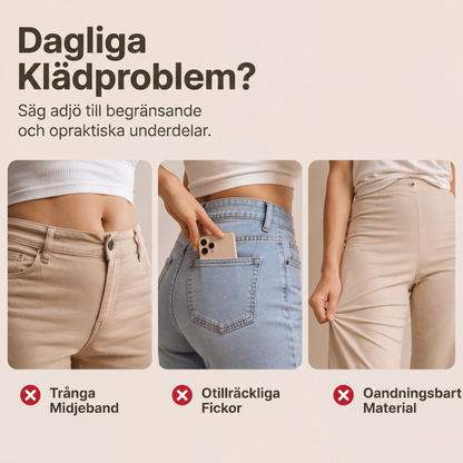 Kvinnors lediga jeans-capribyxor