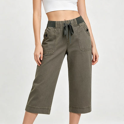 Kvinnors lediga jeans-capribyxor