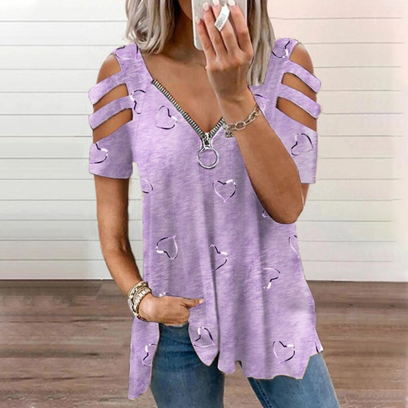 Bästsäljare💕 T-shirt med bar axel – Trendig utskärning och lätt att matcha till alla stilar