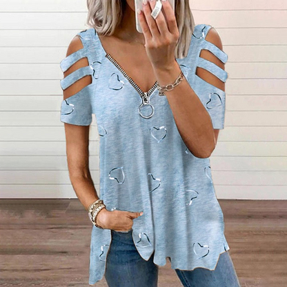Bästsäljare💕 T-shirt med bar axel – Trendig utskärning och lätt att matcha till alla stilar