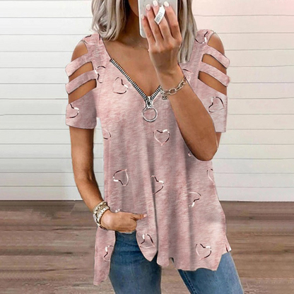 Bästsäljare💕 T-shirt med bar axel – Trendig utskärning och lätt att matcha till alla stilar