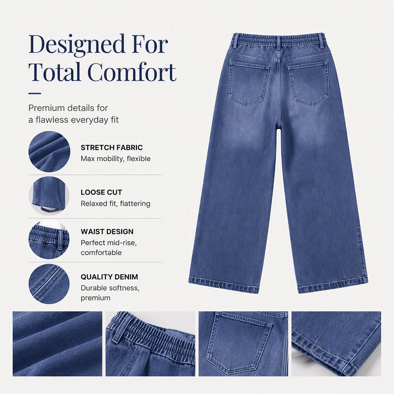 Korta jeans för damer med rakt ben i casual-stil