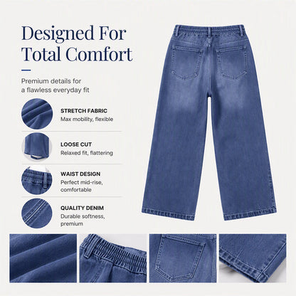 Korta jeans för damer med rakt ben i casual-stil