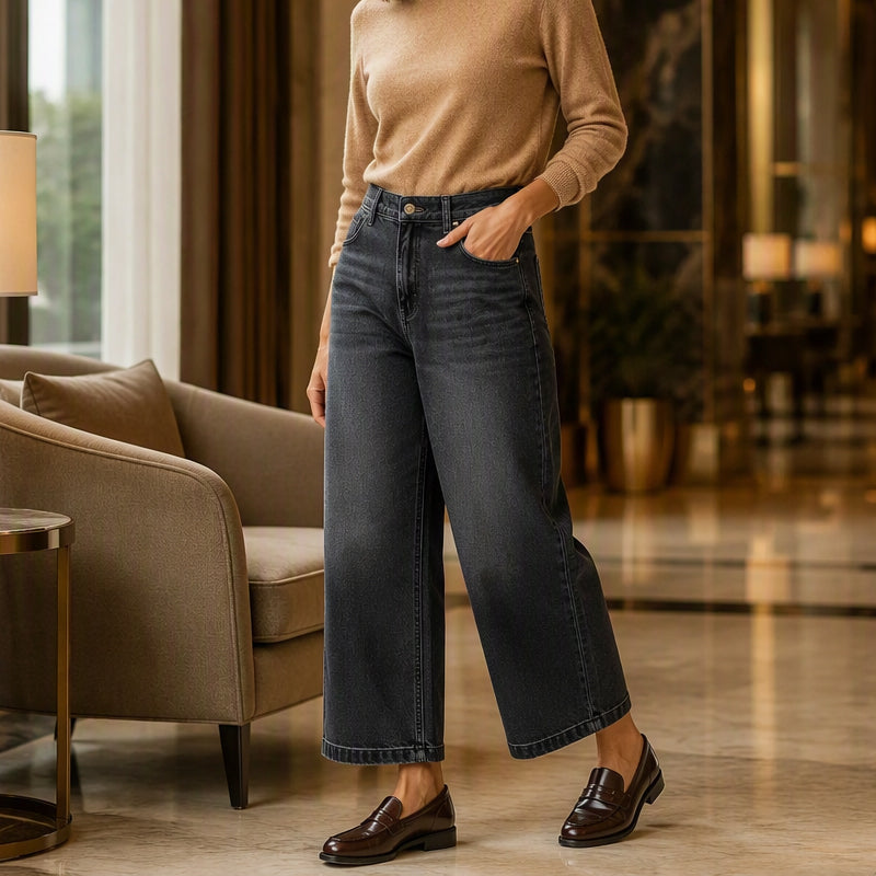 Korta jeans för damer med rakt ben i casual-stil