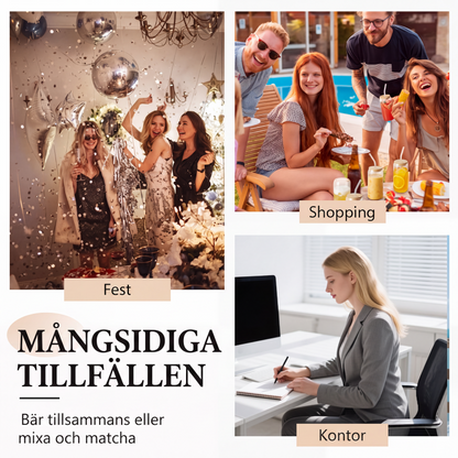 Elegant 2-delad set för kvinnor med V-ringad topp och vida byxor