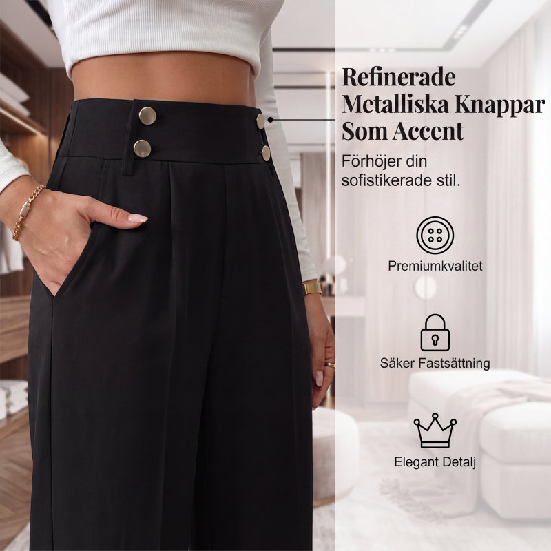 Dambyxor med hög midja och vida ben