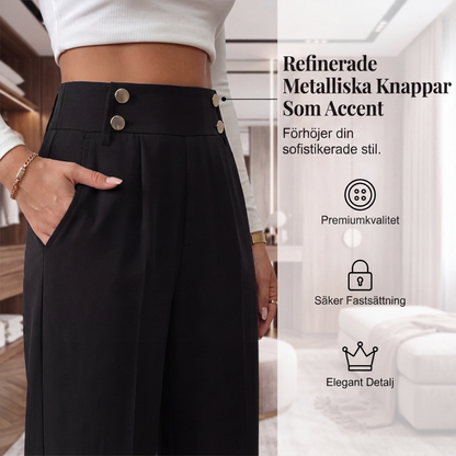 Dambyxor med hög midja och vida ben