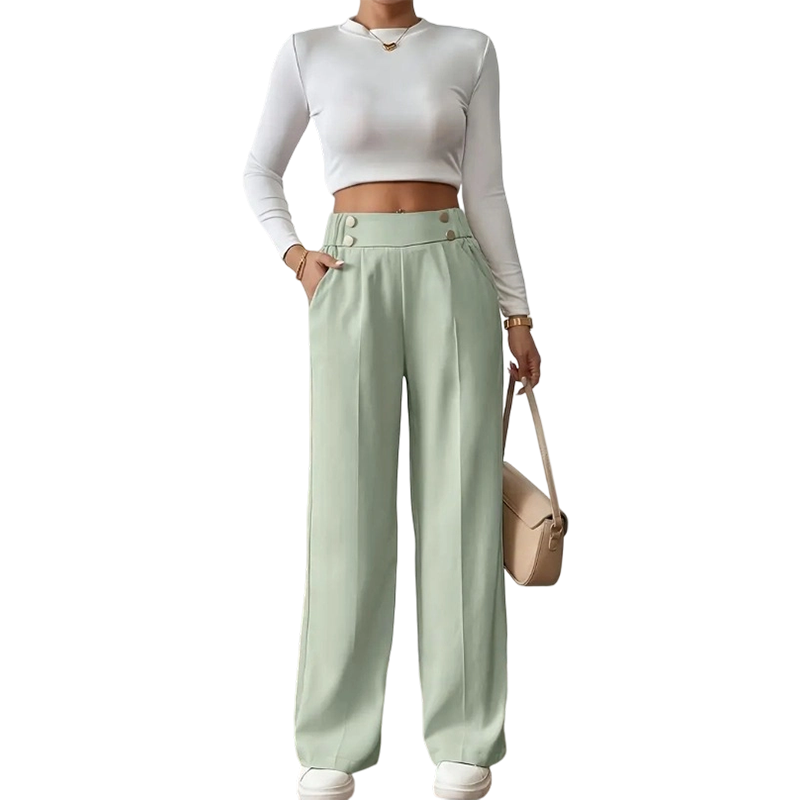 Dambyxor med hög midja och vida ben