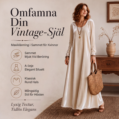 Damens eleganta långärmade maxiklänning
