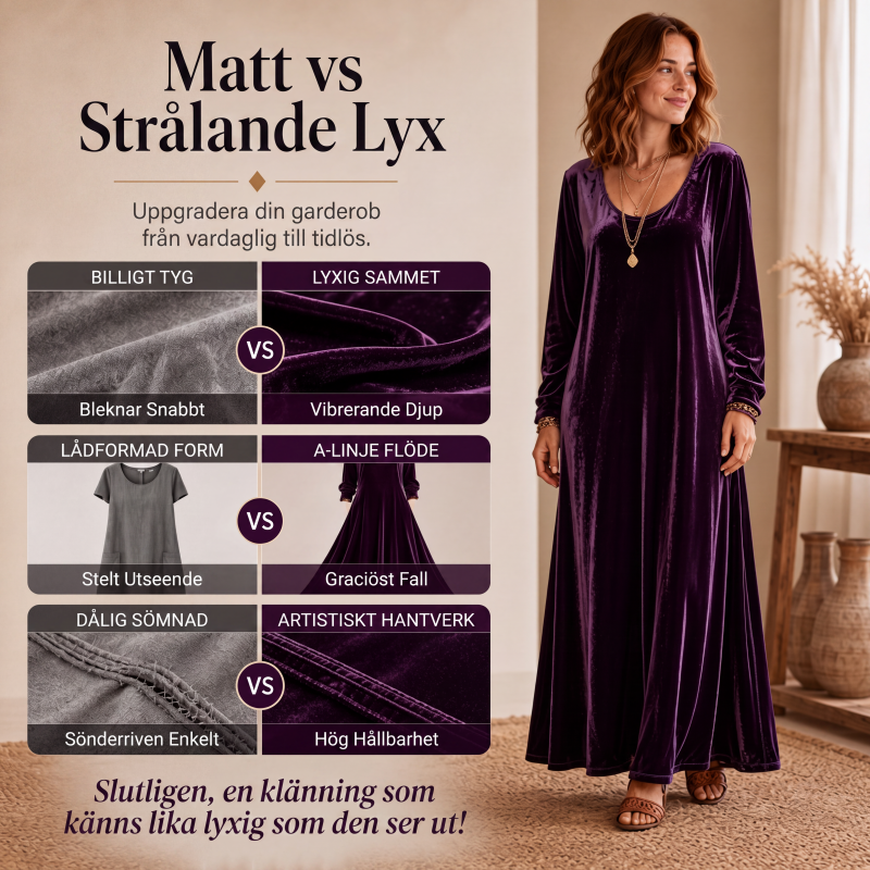 Damens eleganta långärmade maxiklänning