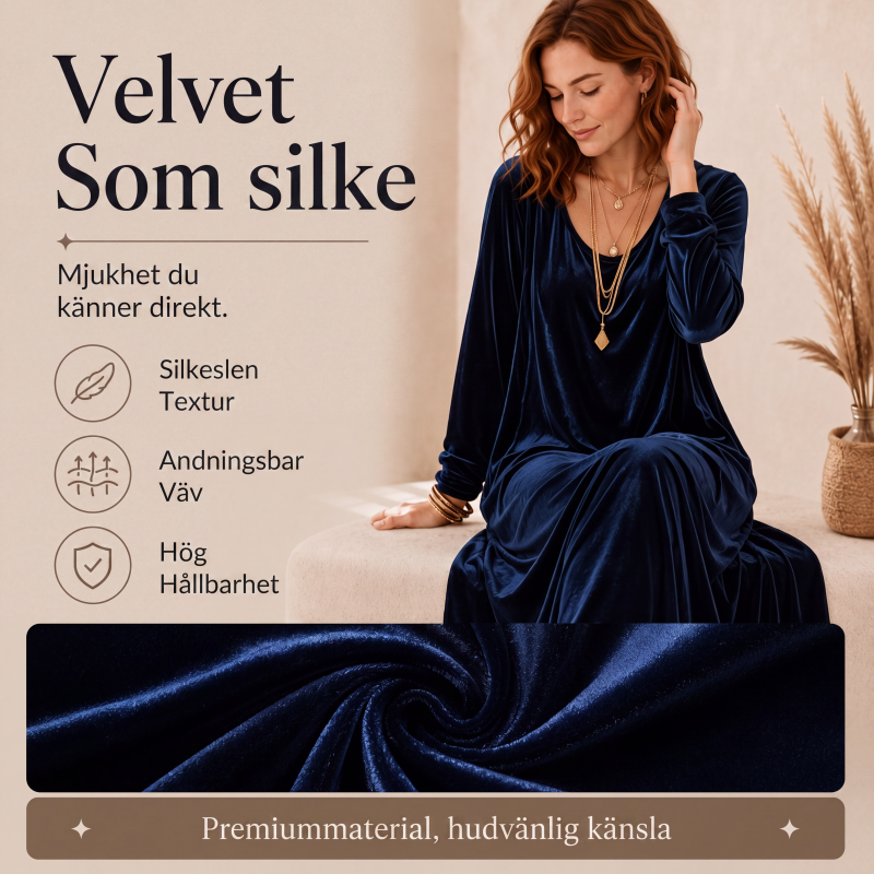 Damens eleganta långärmade maxiklänning
