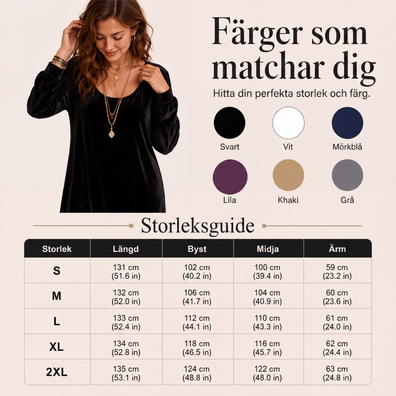 Damens eleganta långärmade maxiklänning