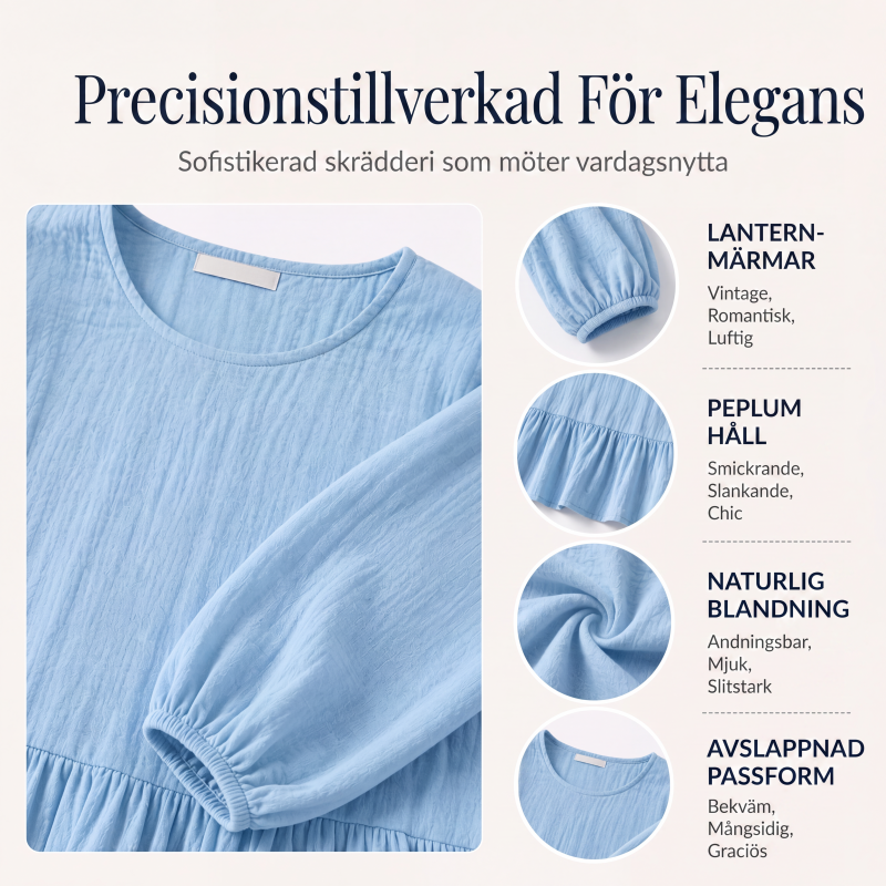 Lediga, löst sittande babydoll-topp för kvinnor