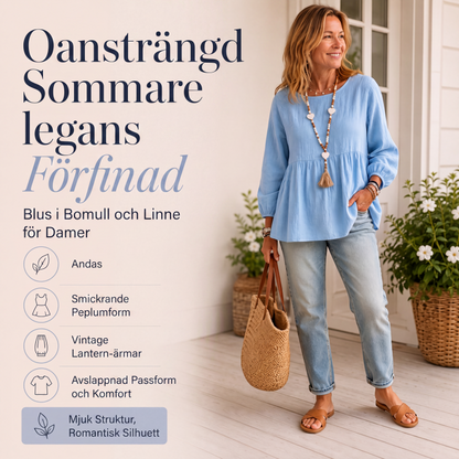 Lediga, löst sittande babydoll-topp för kvinnor