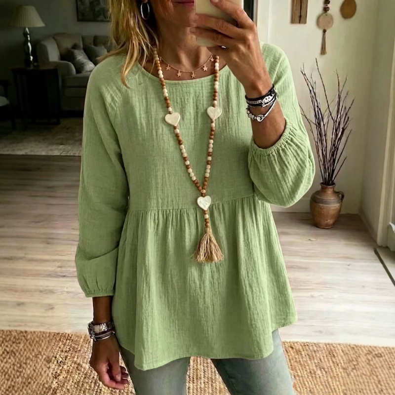 Lediga, löst sittande babydoll-topp för kvinnor