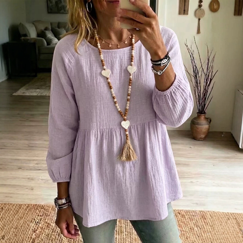 Lediga, löst sittande babydoll-topp för kvinnor
