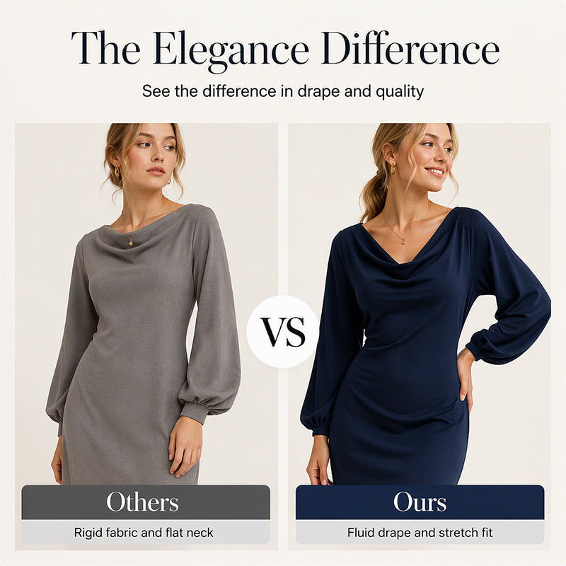 💖Stor rea – 50 % rabatt ✨ Elegant klänning med krage för damer