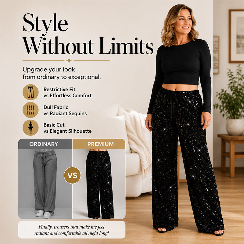 Ny kollektion🛍️Raka byxor för dam med elastisk midja
