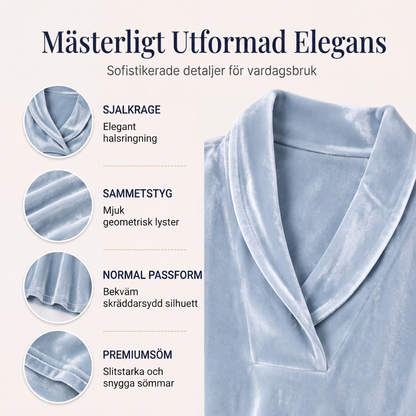 Elegant sammetstopping med V-ringning för kvinnor