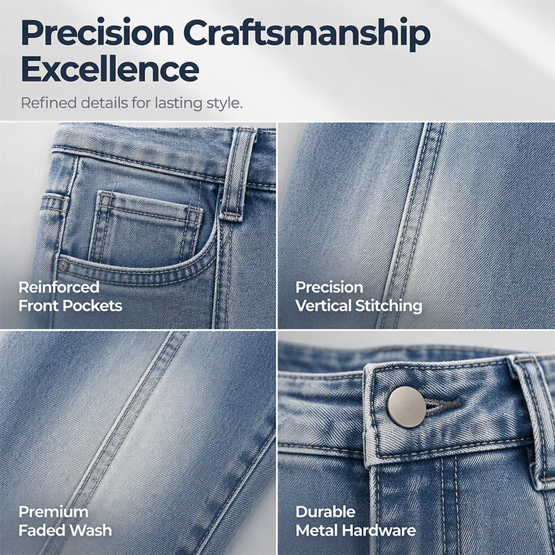 🔥🎁Nyhet 50 % RABATT🔥👖 Dam Högmidjade Jeans – Figursmickrande Stretch-Jeans med Bekväm Passform för Vardag och Fritid
